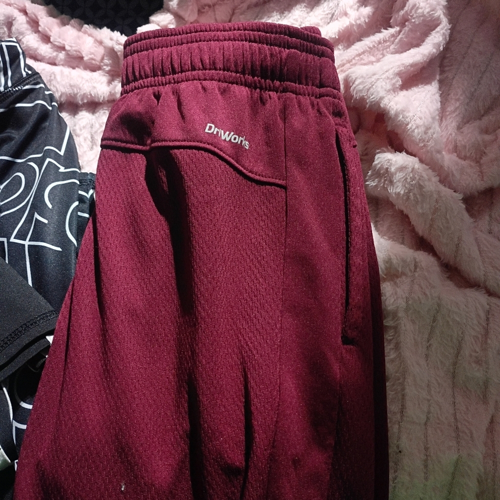 Kids Maroon Athletic Bottoms
